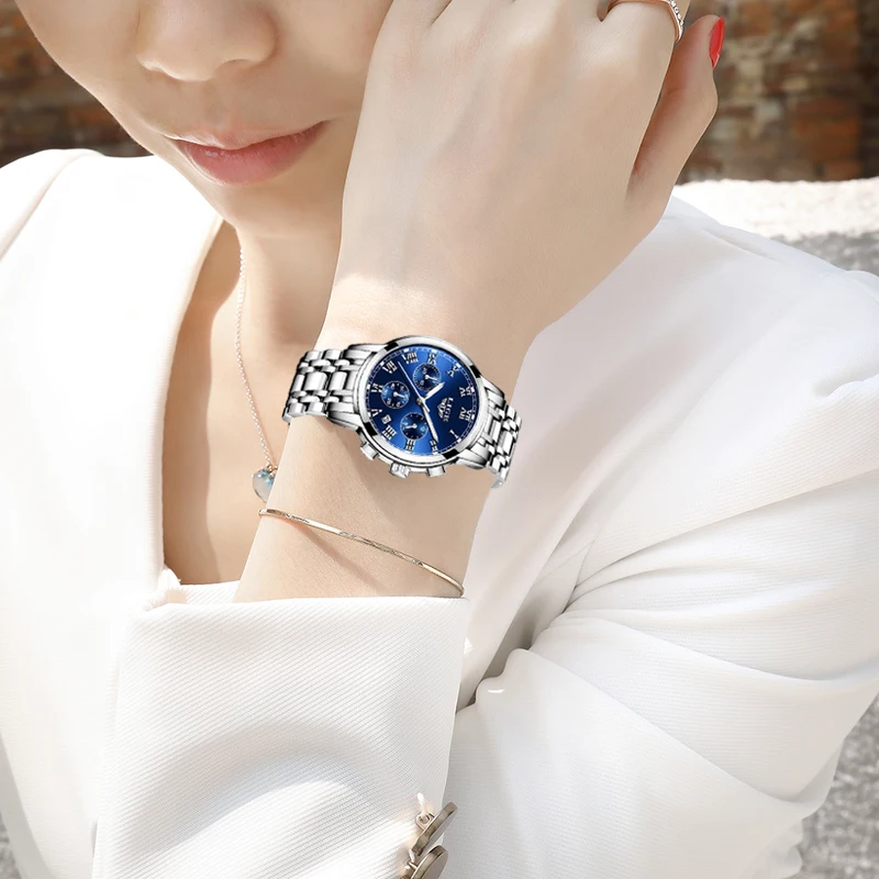 LIGE 2023 New Fashion Women Watches Ladies Top Brand luxury Waterproof Quartz Clocks Watch Women Stainless Steel Date Gift Clock