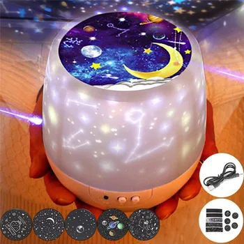 

Colorful Starry Sky Projection Lamp With USB Cable Powered Romantic Flashing Star Kids Baby Bedroom Decoration Christmas Gift