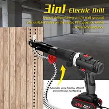 Perceuse électrique 3 en 1, tournevis, moyens de Rotation, réglage, 25 vitesses de couple, perceuse réglable, machine avec chaînes, adaptateur de clous