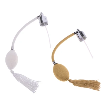 

18mm Retro Perfume Bottle with Spray Dropper Refillable Gifts with Tassels White & Yellow