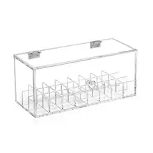 Прозрачный чехол для макияжа, акриловый чехол для губной помады, Пылезащитная прозрачная губная помада для ногтей