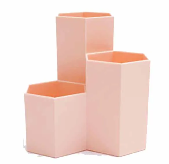 Pink 3 сетки креативный косметический держатель милый Настольный для женщин для хранения кистей для глаз большой многофункциональный макияж декоративные украшения Органайзер - Цвет: Pink