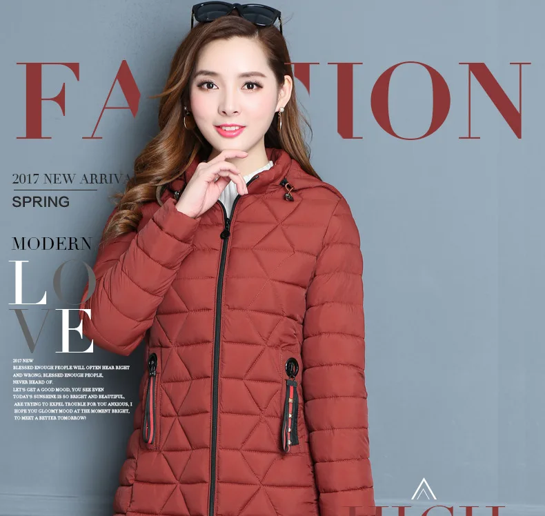 New Style Thin Cotton-padded Clothes Women's Mid-length Fashion Slim Fit Slimming WOMEN'S Quilted Cotton Coat Large Size Mi