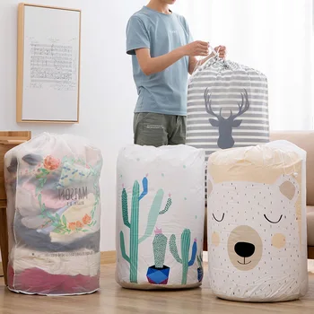 

1pcs Large Hamper Collapsible Clothes Toy Basket Bucket Organizer Large Capacity Folding Laundry Basket Round Storage Bin Bag