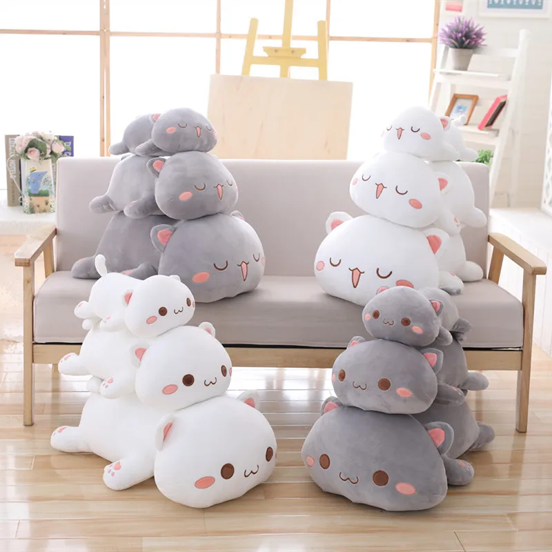 35/50/ 60 см Kawaii Лежа кошка плюшевые игрушки мягкие милые кошки кукла одежда с