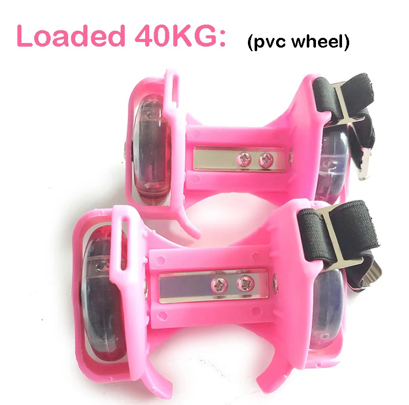 40kg PVC Pink 1 пара мигающая обувь для роликов, скейтборда, маленькие ролики на пятку, флэш-ролики, спортивная обувь для роликов для детей и взрослых - Цвет: 40kg PVC Pink