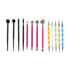 12 шт. набор инструментов для работы с полимерной глиной набор инструментов инструмент для нанесения точек сталь восемь головок Силиконовая ручка многофункциональная комбинация керамические художественные принадлежности