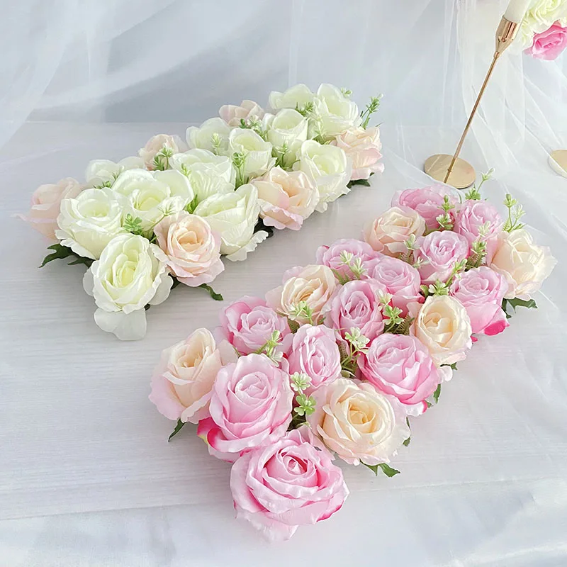 

50cm Luxury Artificial Flower Wall Panel for Home Party Wedding Arch Backdrop Decor Rose Hydrangea Desktop Center Decoration