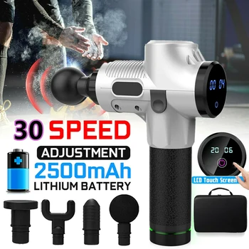 

AU Plug LCD Display Massage Gun Muscle Relaxation Massager Vibration Fascial Gun Fitness Equipment Noise Reduction Design