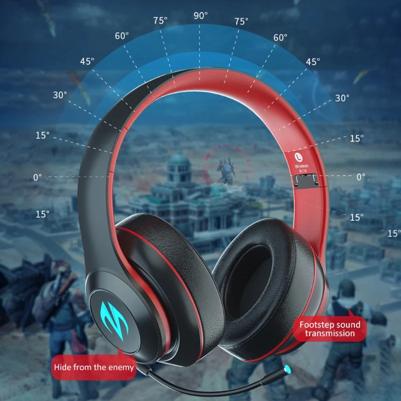 Fones de Ouvido sem Fio Fone de Ouvido Fones de Ouvido com Microfone para Telefone Bluetooth Dobrável Estéreo Jogos pc 8 ouvido com microfone para telefone pc