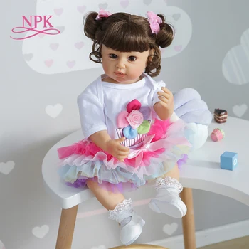

55CM bebe girl reborn toddler baby doll lifelike soft real touch full body silicone flexible waterproof bath toy