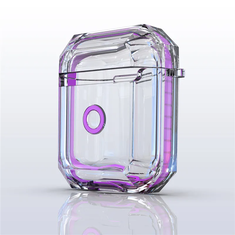 2nd Gen 2019 Purple Для Apple AirPods2 чехол-сумка прозрачный мягкий силиконовый противоударный защитный чехол для AirPods 2 Earpods чехол аксессуары - Цвет: 2nd Gen 2019 Purple