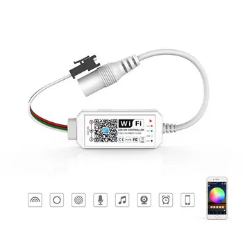 

Mini Wifi SPI LED Controller DC 5V DC 12V-24V 2048 Pixel Alexa Voice Magic Home Timer Music Controller for Dreamcolor LED Strips