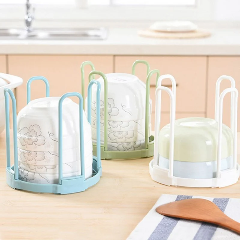 Kitchen Racks White Plastic Dish Lid Holder Kitchen Supplies Storage Rack Drain Holder Storage Kitchen Organizers Shelf