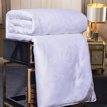 

100% Silk Silk Cotton Jacquard Quilt Core Cotton Satin Autumn and Winter king cotton quilt