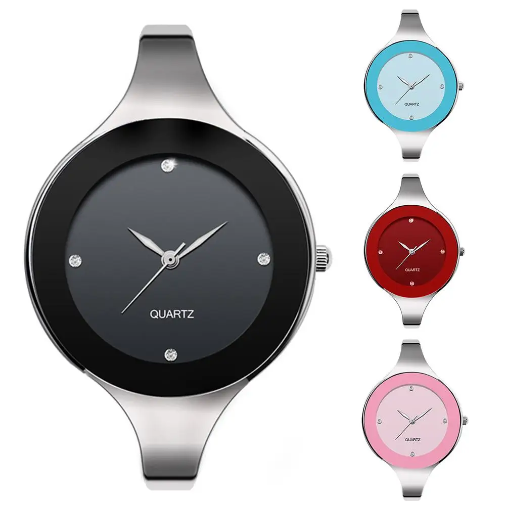 

Women Watches Thin Alloy Band No Numeral Round Dial Analog Quartz Watch Ladies Wristwatch montre femme relojes para mujer reloj