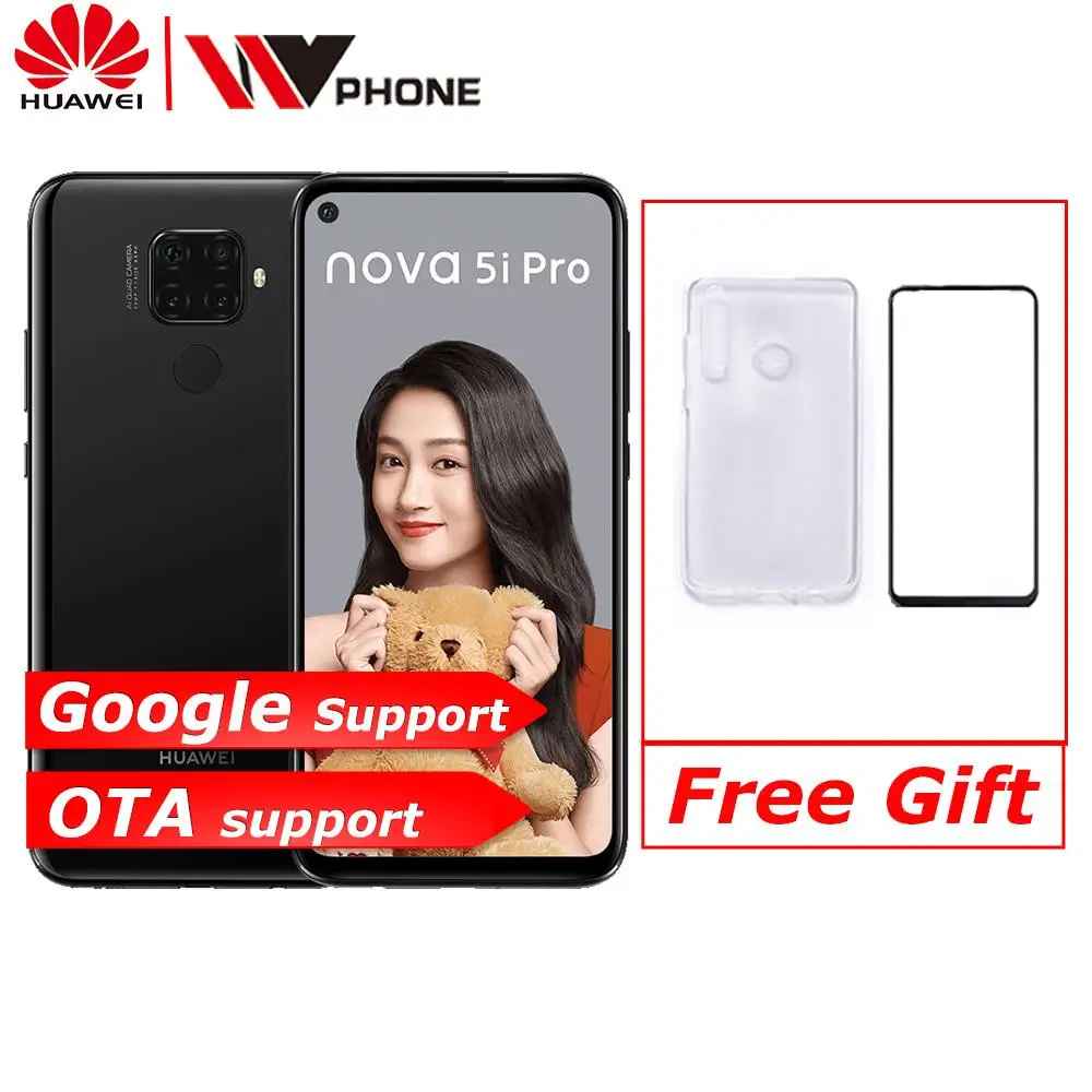 

Huawei Nova 5i Pro Smartphone Google play 6.26 inch 8GB 128GB Kirin 810 Octa Core 4000mAh Fingerprint 48MP Quad Camera