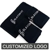 100% Cotton Black bath towel Hand Towel Free Design Customized Embroidery LOGO Nail Shop Beauty Shop SPA Dark Black Bath Towel 1