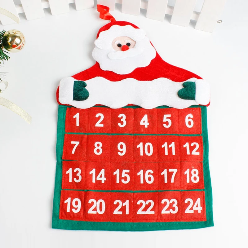 Рождественский Адвент-календарь Санта Клаус снеговик лося с крючки для одежды Рождество год Рождественские украшения для дома офиса украшения