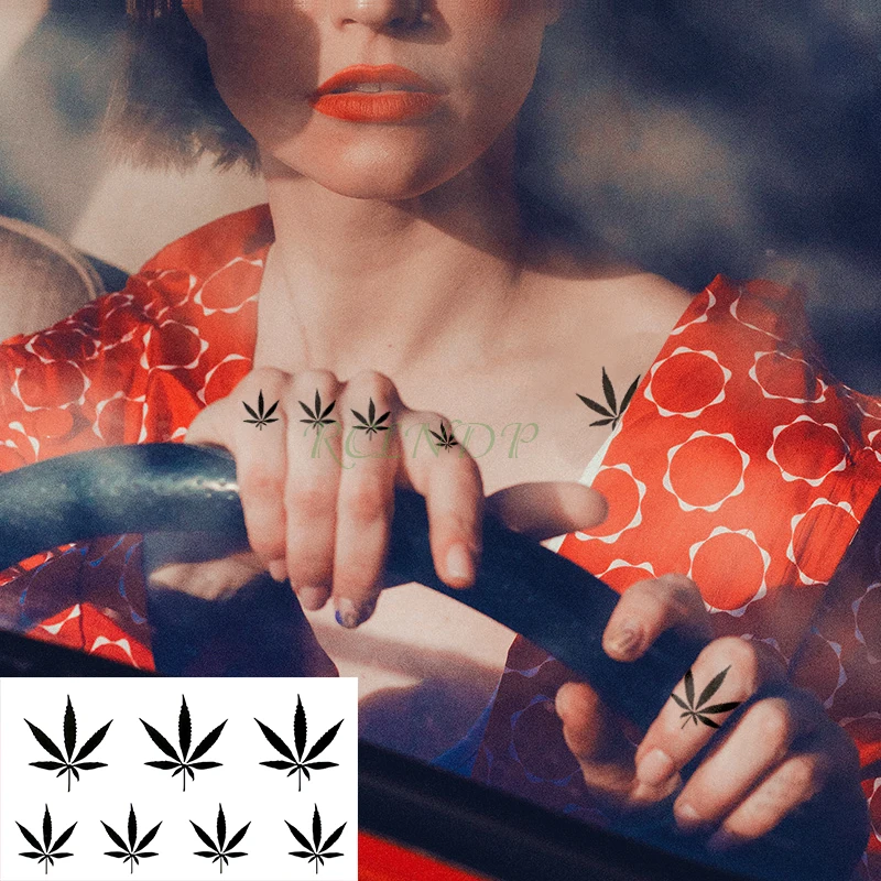 Водонепроницаемая Временная тату наклейка кленовый лист мышка Кот lucky tatto флэш