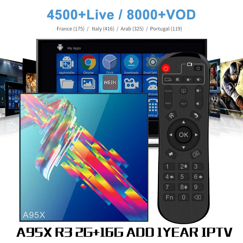 Smart tv box Android 9,0 A95X PK H96MAX Rockchip RK3318 4G 32GB 64GB Android tv box Bluetooth 2,4/5G WiFi Google медиа проигрыватель play - Цвет: 2g16g add 1year iptv