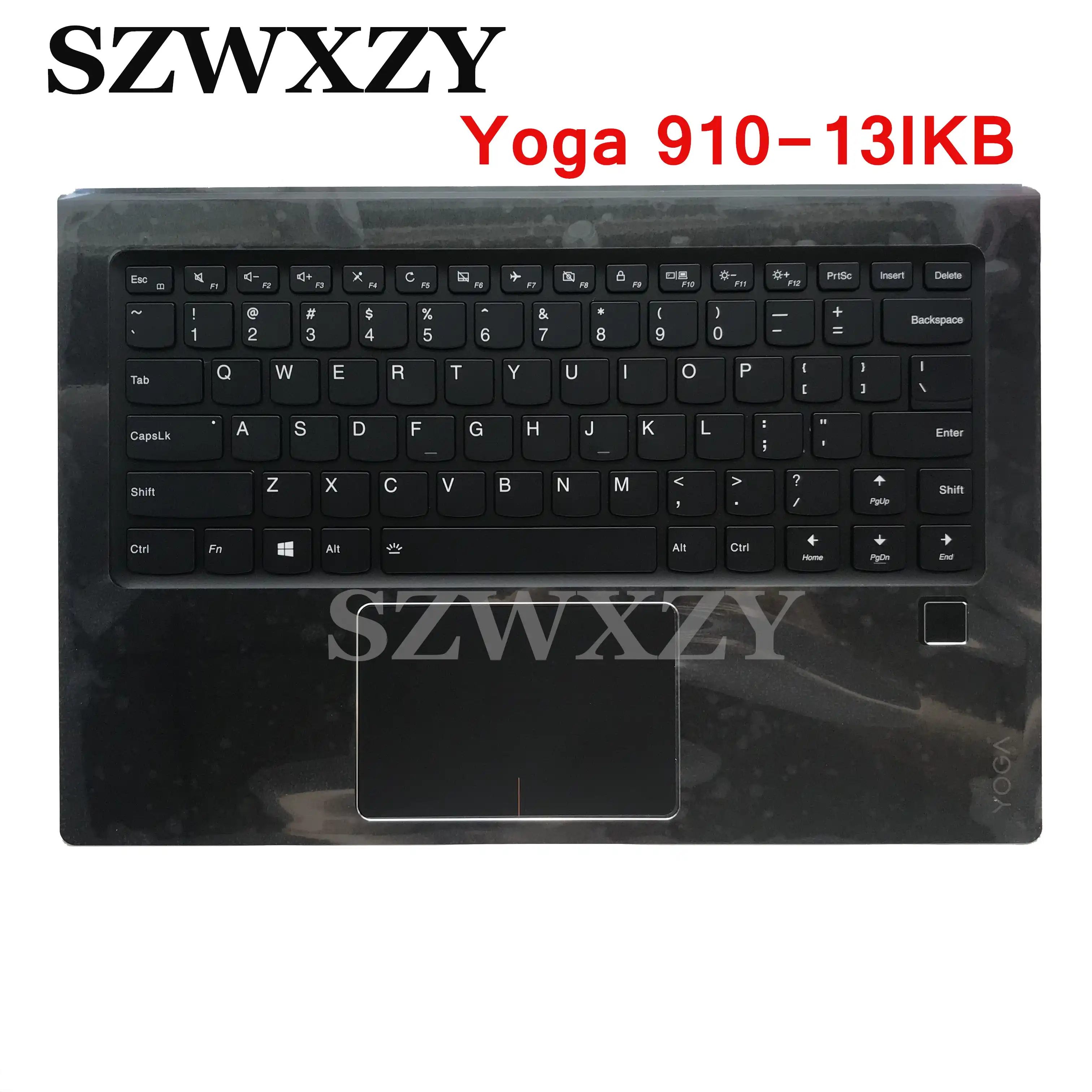5cb0m For Lenovo Yoga 910 13ikb Palmrest Case Upper Cover Backlit Us Keyboard With Touchpad Fingerprint Black Aliexpress