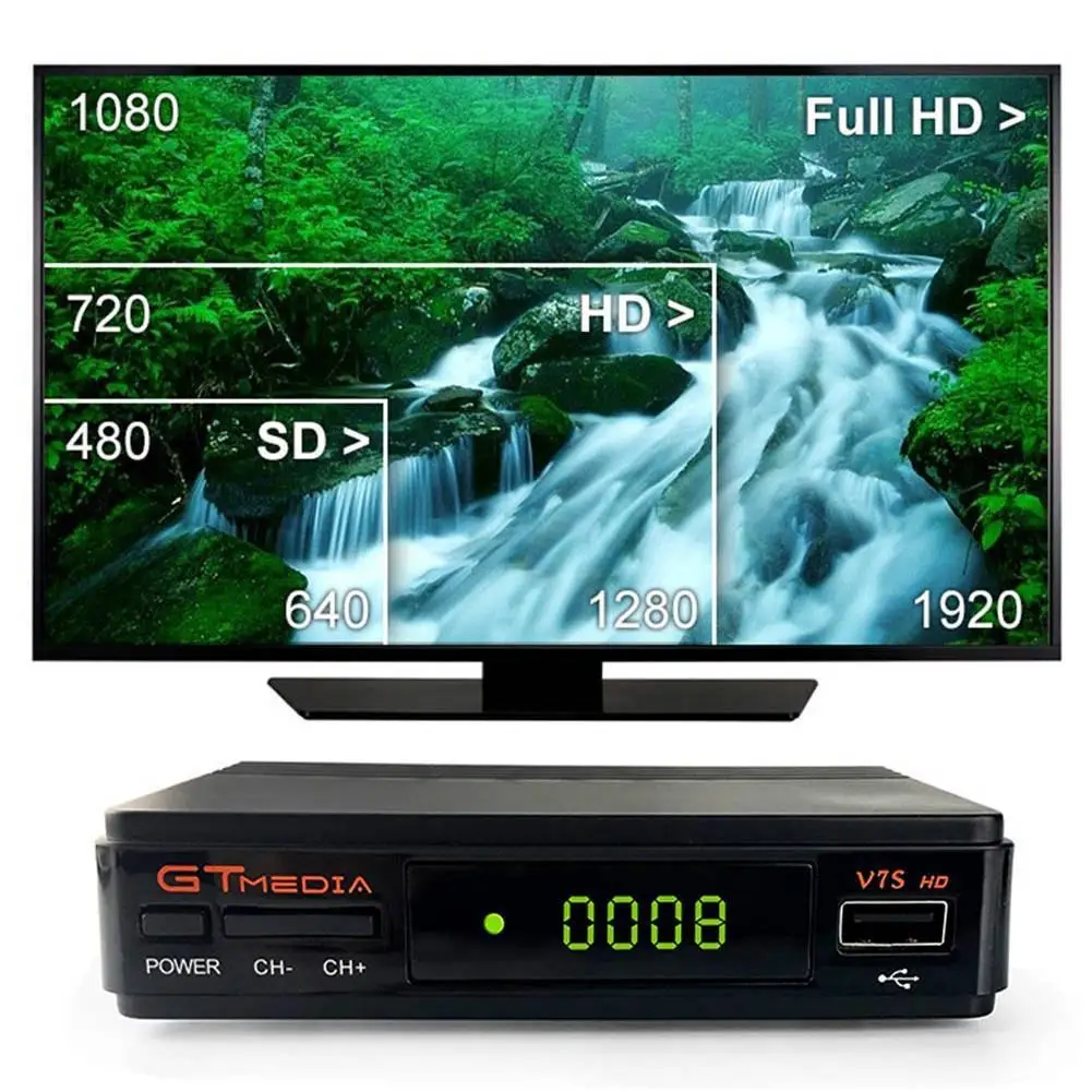 2019 беспроводной спутниковый приемник цифровая коробка Freesat/Gt медиа V7S HD fta dvb S2 V7HD