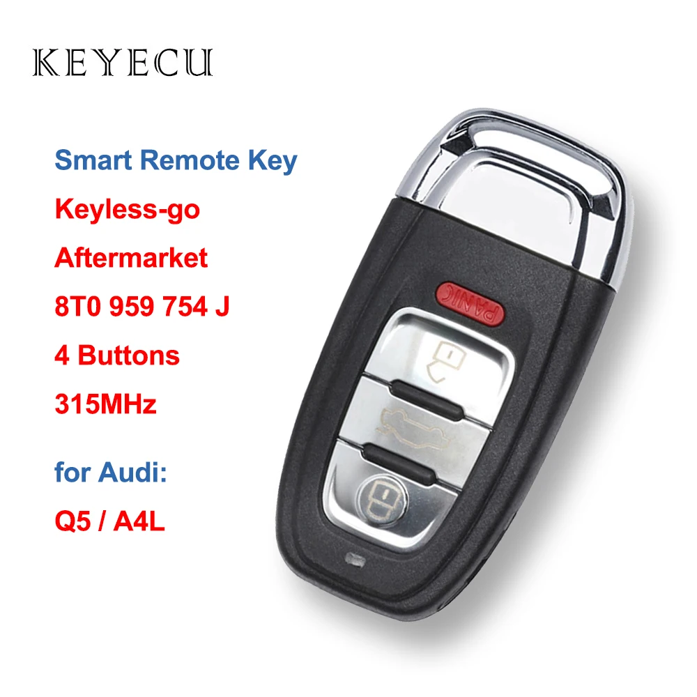 大幅値引き Keyecuーキーレスゴースマートキーリモートコントロール車のキーフォブ4ボタン315アウディq5 l用p N 8t0 959 754 J 8t0 959 754j 8tj 売り出し最激安 Bertin Podologue Fr