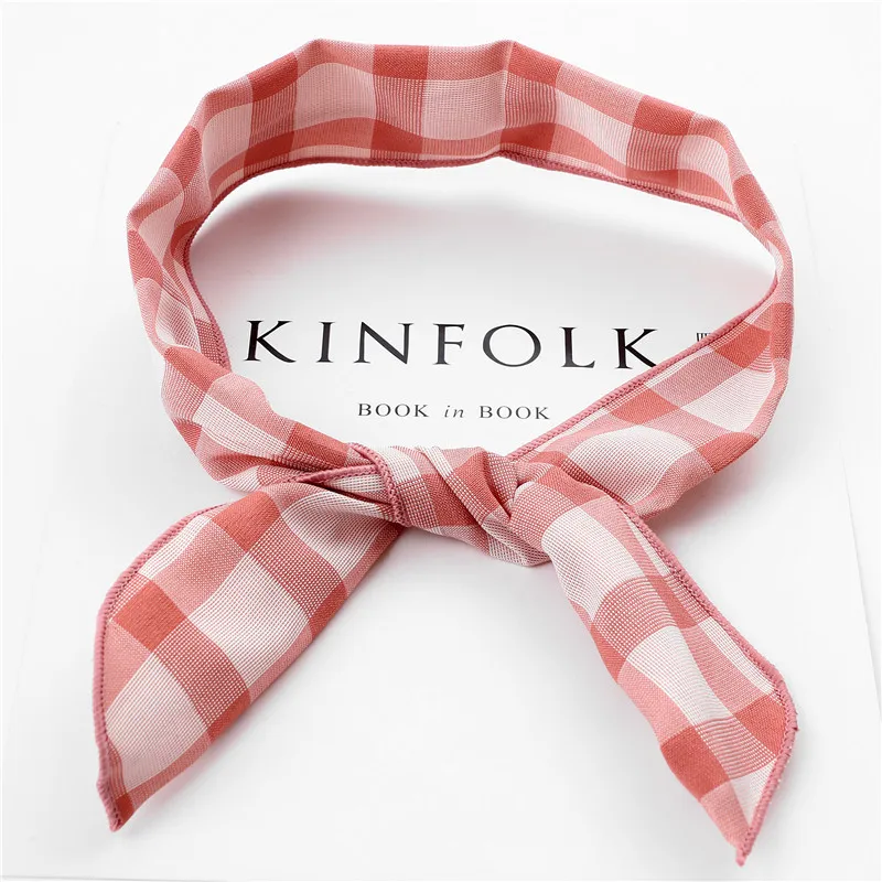

Korean-style Immortal Hipster Hair Band INS Sweet Retro Turmeric Plaid Cross Iron Wire Hair Bands Headband Hair Accessories