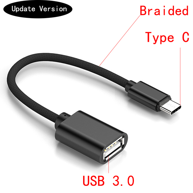 OTG Adapter Cable For Huawei Honor 9 + Xiaomi Mi 9 Android MacBook Mouse Gamepad Tablet PC Type C OTG USB Cable