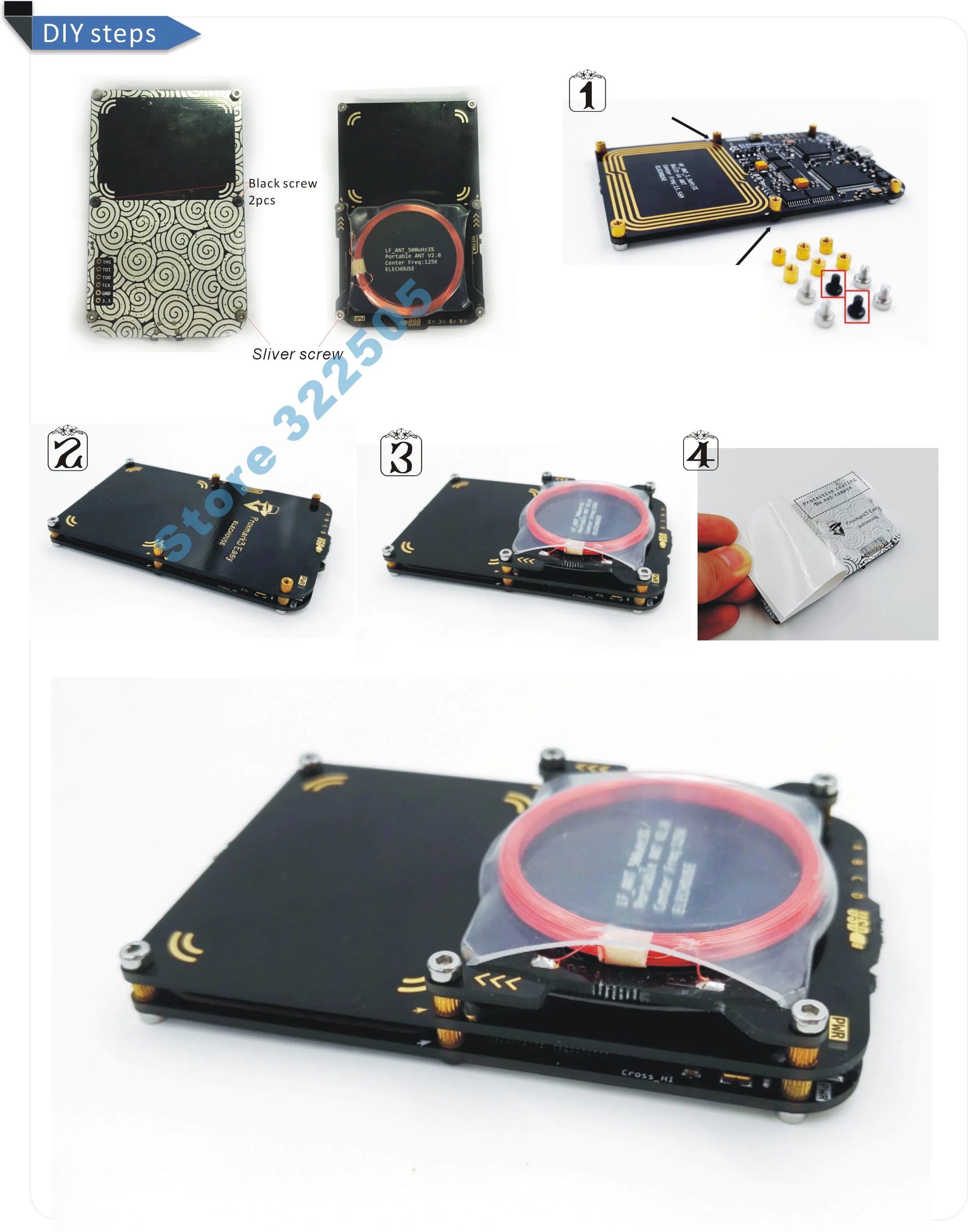 512K Proxmark3 V3.0 RFID Копир 125 кГц/13,56 МГц ID/IC карты поддерживаются