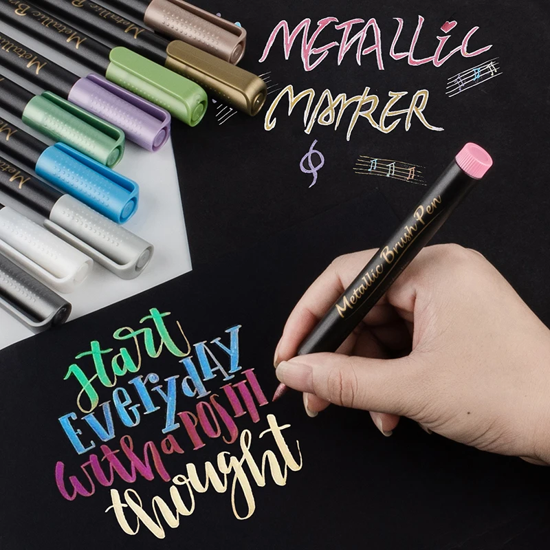 STA10 цветной es металлический маркер Перманентный водный маркер кисть для рисования DIY подарочная карта керамический цветной маркер для стеклянной бумаги