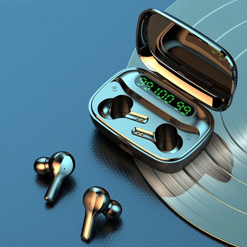 Бинауральные беспроводные наушники Bluetooth водонепроницаемые вкладыши время