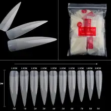 Маникюр готового продукта поддельные ногти 500 шт мешок маникюрный салон кончик для ногтей натуральный салон кончик для ногтей длинный острый a