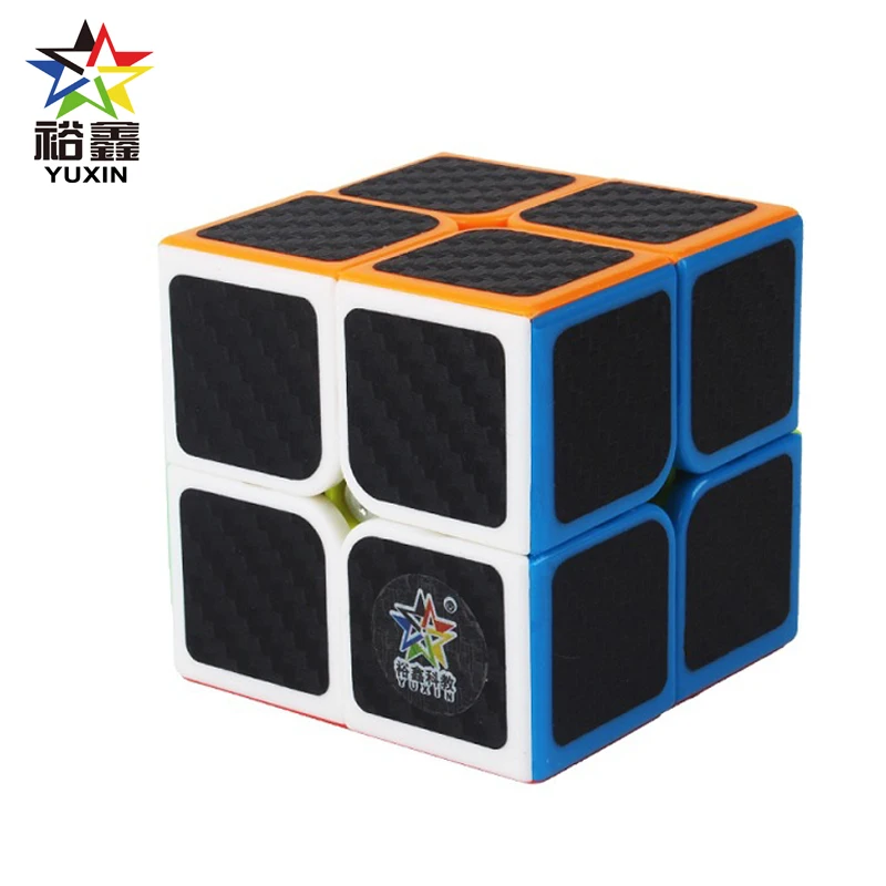 

YUXIN Professtional Carbon Fiber Sticker 2x2x2 Magic Cube Speed Puzzle 2x2 Cube Educational Magico Cubo Toys Gifts 50mm