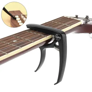 

Guitar Capo Aluminum Alloy Metal Black Guitar Capo with Pin Puller for Guitar Ukulele Tuning
