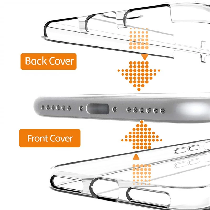 360 силиконовый защитный чехол на для айфона apple iphone 11 pro Max XR X 7 8 plus плюс XS MAX 6S 6 plus 5S 5 SE прозрачный противоударный чехол для защитная телефона смартфон чехлы