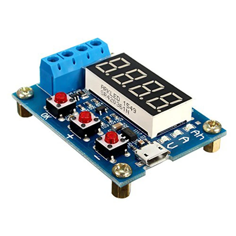 

Battery Capacity T Meter Discharge Tester 18650 Li-ion Lithium Lead-S Hours 1.2-12V - Blue