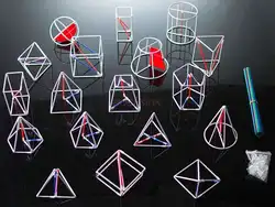 Modelo de demostración de geometría tridimensional, ayuda de enseñanza de matemáticas, área de superficie de volumen de doble uso