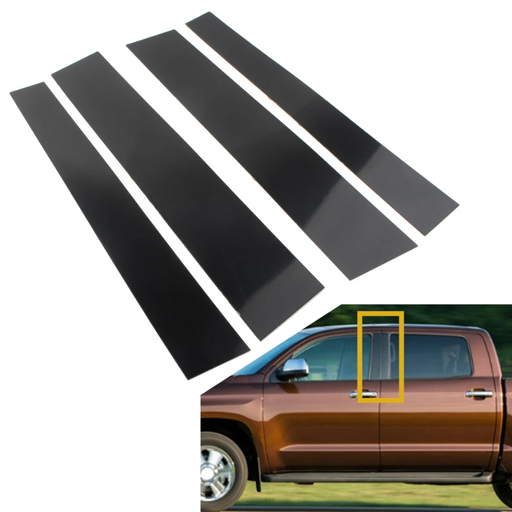 Car Pillar Posts Door Trim Covers 4pcs For TOYOTA Tundra 2007 2008 2009 2010 2011 2012 2013 2014