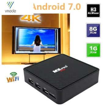 

Vmade Android 7.0 OS Allwinner-H3 TV BOX octa core 1+8G 4K Full HD Media Player 2.4G Wifi Smart Set Top TV Box in set top boxes
