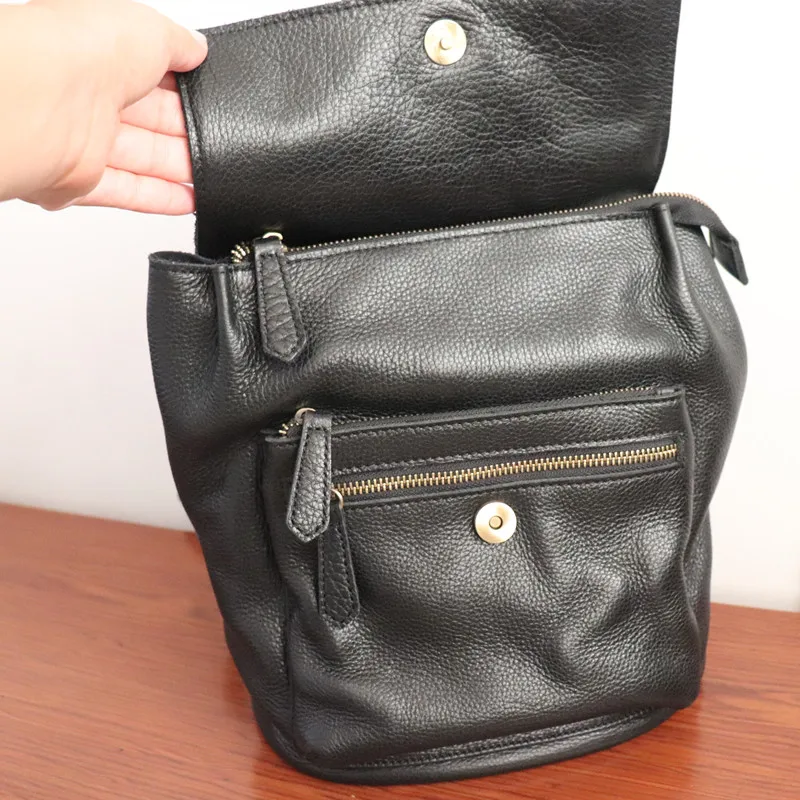 Женские рюкзаки из натуральной кожи, женская сумка Mochila Mujer, черные школьные сумки для девочек-подростков, дорожный рюкзак, sac a dos femme
