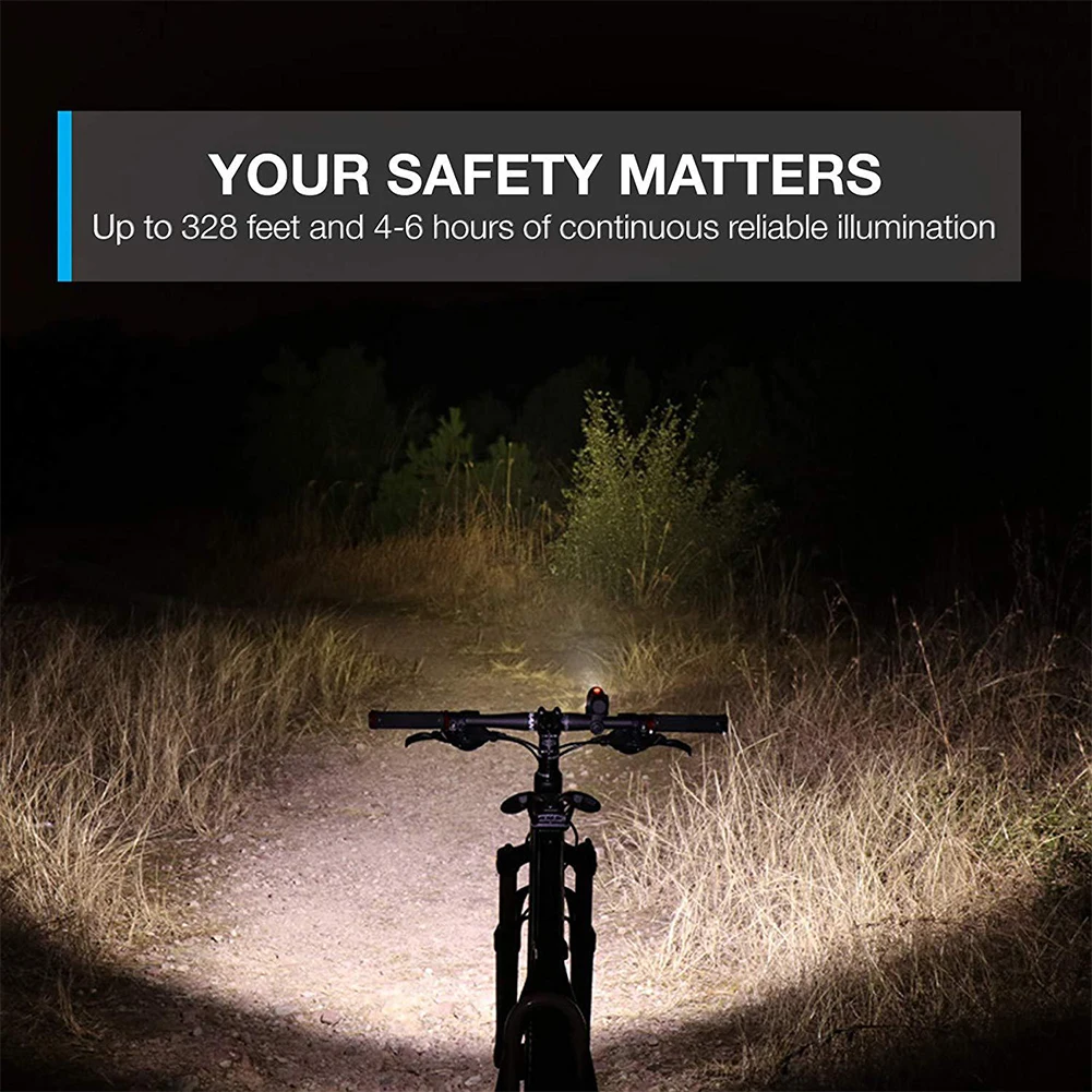 LED Bike Headlight Set Battery Powered Outdoor Night Riding Bicycle Front Lamp With Taillight Cycling Safe Warning Adjustable