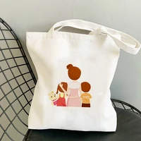 Baby Mom Canvas Bags Tote for Women Women's Cheap Shopper Customizable Bag 2021 Designer Handbags Handbag Printed Shoping Hand