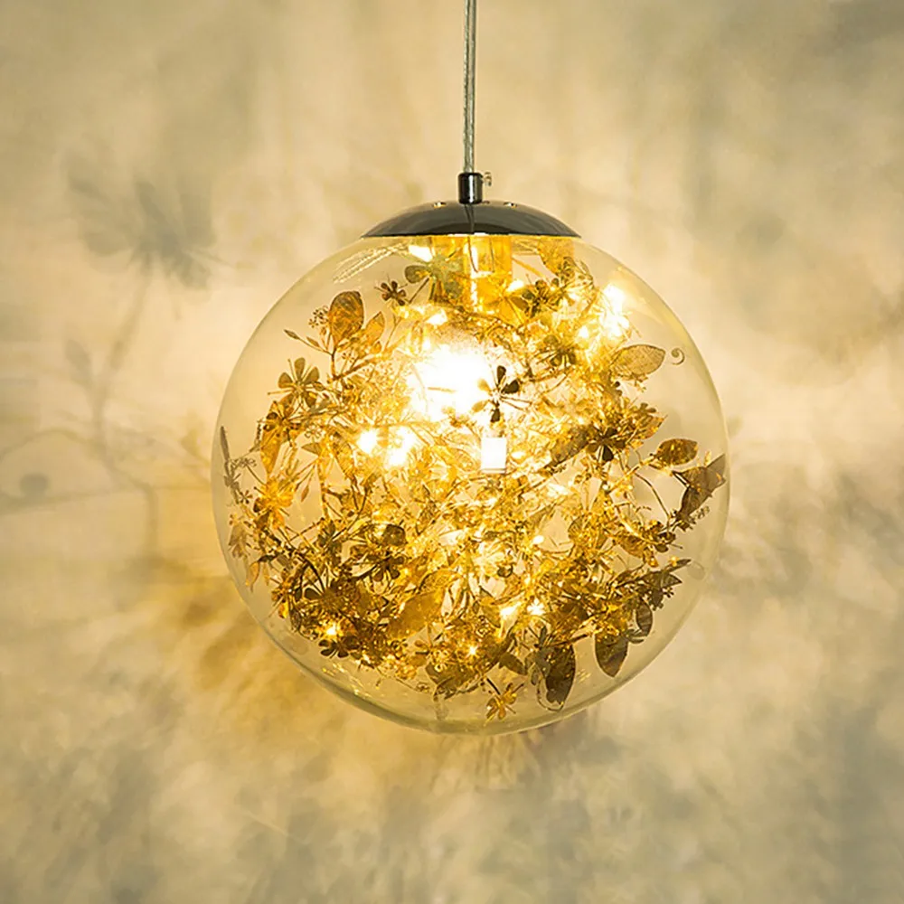 Modern LED Pendant Lamp Nordic 20cm Dia Glass Ball Hanglamp Globe Hanging For Living Room Kitchen Suspension Luminaire | Освещение