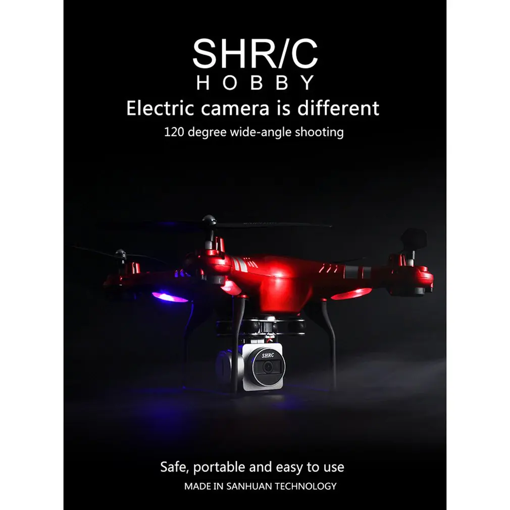 Дрон SH5HD FPV с камерой 1080P Wi-Fi, Дрон, видео в реальном времени, высота 2,4 ГГц, 4 канала, 6 осей, гироскоп, Радиоуправляемый вертолет с аккумуляторами 2/3