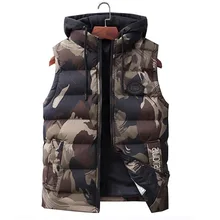 Мужская жилетка Новая мода осень зима мужская куртка без рукавов приталенная Повседневная теплая жилетка мужская камуфляжная куртка жилет