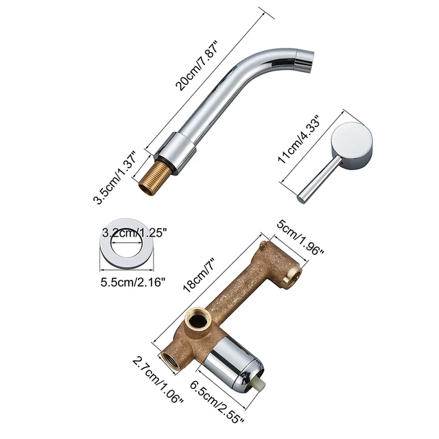 Matte Black ก๊อกน้ําอ่างล้างหน้าทองเหลืองสีขาวห้องน้ําอ่างล้างจานก๊อกน้ําติดผนังสีดํา Mixer Tap เดี่ยวอ่างล้างจานก๊อกน้ํา 6