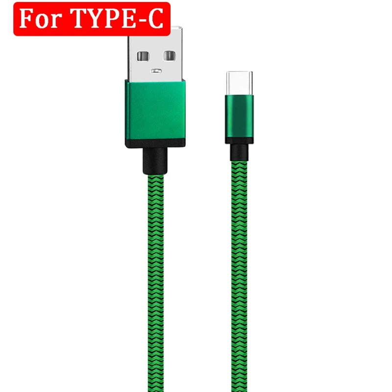 Type C Green 2 м кабель для зарядного устройства Micro usb микрокабель type C Быстрый Android зарядное устройство для передачи данных Быстрая зарядка длинный провод шнур - Цвет: Type C Green
