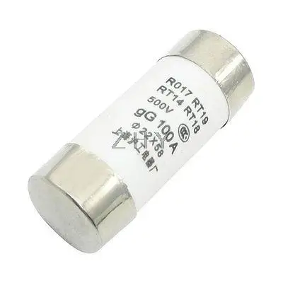 

RT19 RT18 RT14 R017 500V 100A gG Cylindrical Ceramic Fuse 22x58mm